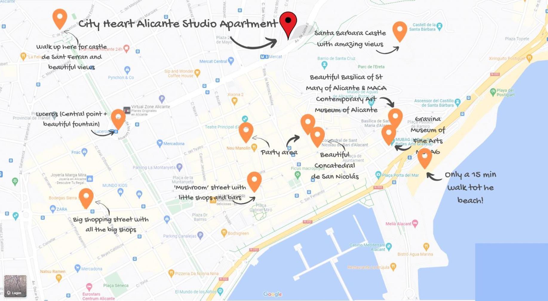 City Heart Alicante Studio Apartment - Castle View Luaran gambar